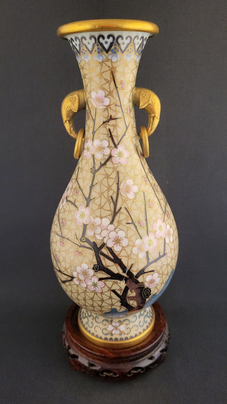 Vasen & Gefässe: Cloisonné Vase mit Elefanten-Köpfen – Gebraucht aus Basel von spinne02 1