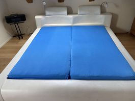 Bett weisses Leder Italienisches Design