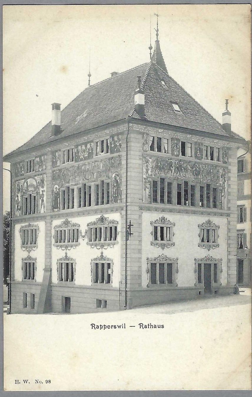 Cartoline postali: RAPPERSWILO, RATHAUS, * – Usato da Pura venduto da ulisse1957