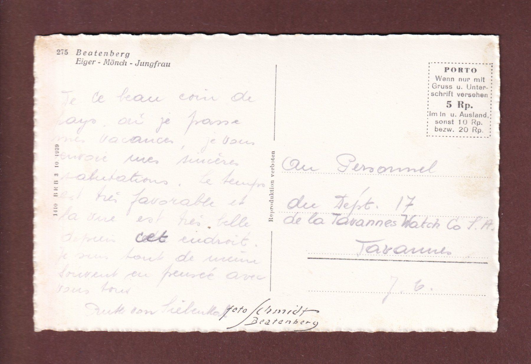 Cartoline postali: BEATENBERG – Usato da Pully venduto da nicecards-shop 1