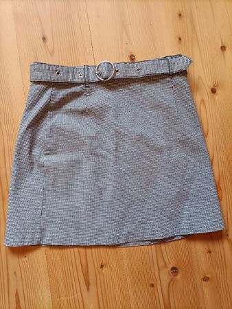 H&M Pepita Minirock Gr. 38 schwarz/weiss, mit Gürtel