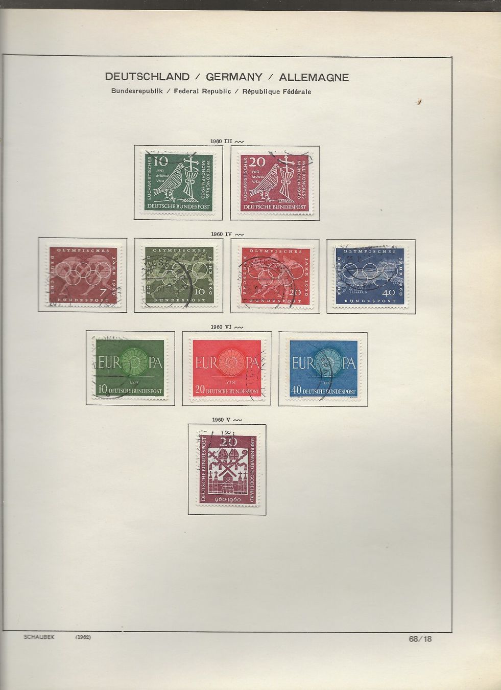 Alle Briefmarken: Marken Deutschland BRD 1959 bis 1962 – Gebraucht aus Au ZH von xelagreb01 4