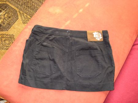 Mini Jeans-Jupe schwarz von Magenta