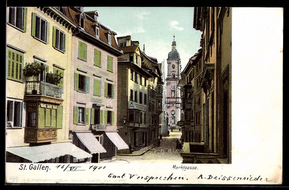 Ansichtskarten: AK St. Gallen, Marktgasse – Gebraucht aus Berlin von bartko-reher