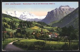Reichenbach, Ortspartie mit Blüemlisalp