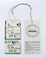 Chur Bivio Postauto PTT Billett Gepäck Etikette FBW 50U54R