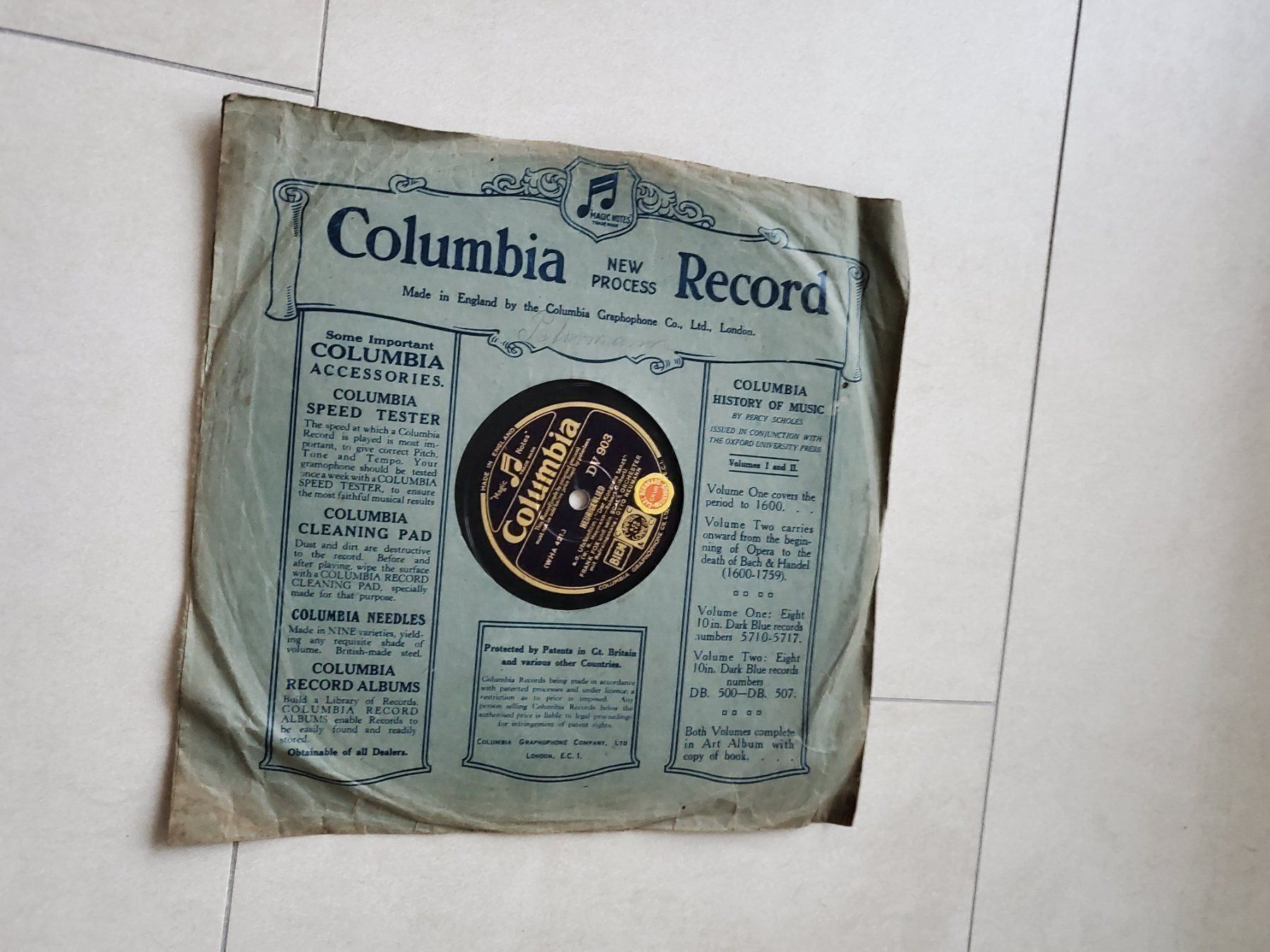 Dischi in vinile: Schellackplatte W.R. Heymann Robert Gilbert Columbia 1930 er – Nuovo e nell'imballaggio originale da Unterägeri venduto da 0alfa0 6