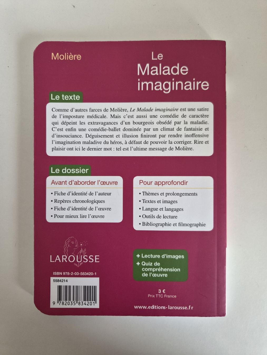 Libri: Le Malade imaginaire Moliere Larousse  – Usato da Uznach venduto da rir_k7xb 1
