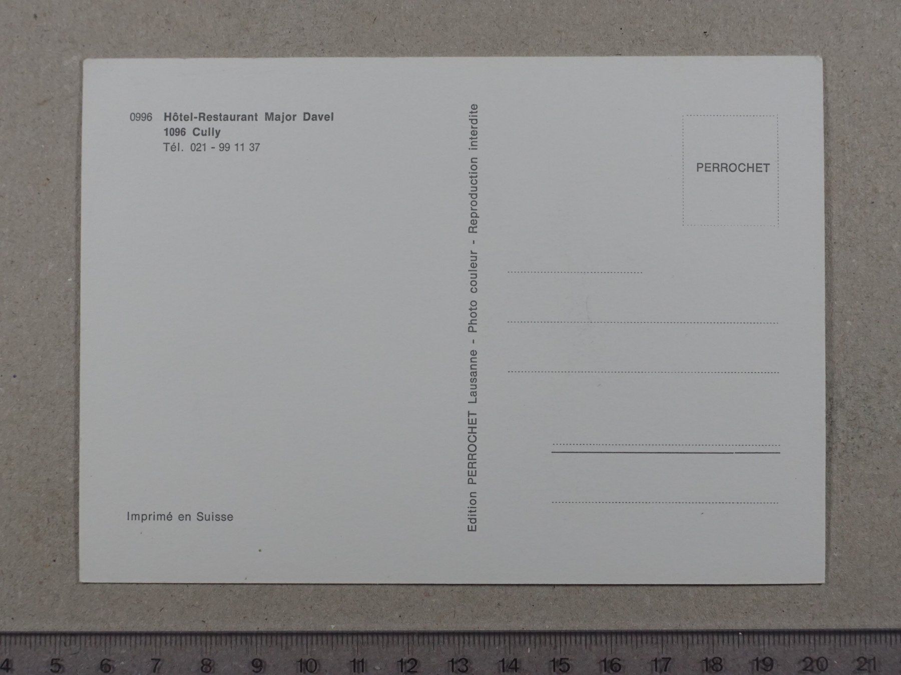 Cartoline postali: Cully, Hôtel Restaurant Major Davel – Usato da Lenzburg venduto da fh1 1