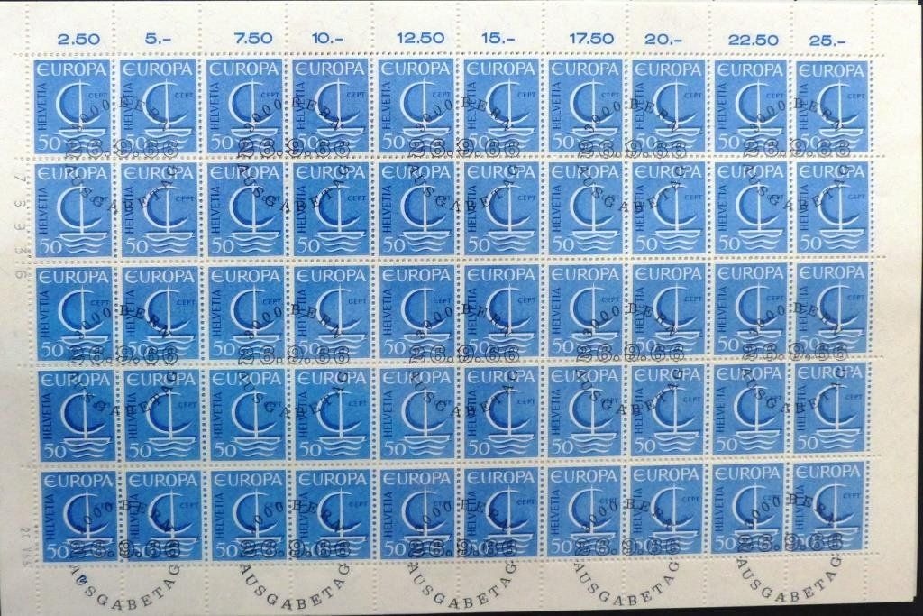 Tutti i francobolli: Europamarken 1966 Bogen Ersttagsstempel – Usato da Jona venduto da LWF01 1