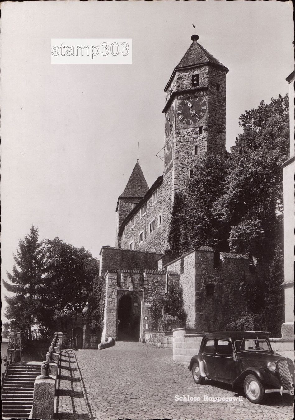 Cartoline postali: 1956 AK Rapperswil - Schloss – Usato da Eggersriet venduto da stamp303
