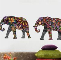 Stickers Éléphant Fleurs
