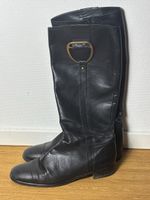Elegante Damen Lederstiefel, Schwarz, Grösse 39