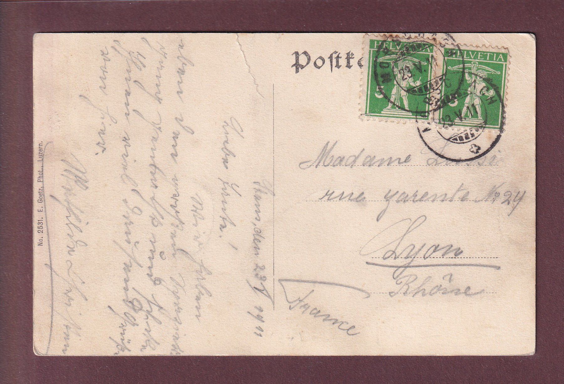 Ansichtskarten: AXENSTEIN - 1911 // Falte // – Gebraucht aus Pully von nicecards 1