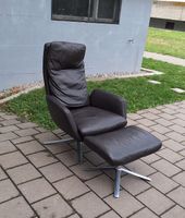 Drehsessel CORDIA von COR mit Hocker aus Reinanilin Leder