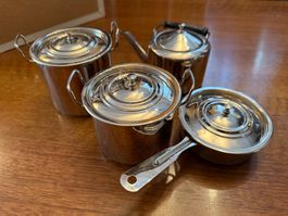 Kinder Kochgeschirr Set Metall 4-teilig gebraucht