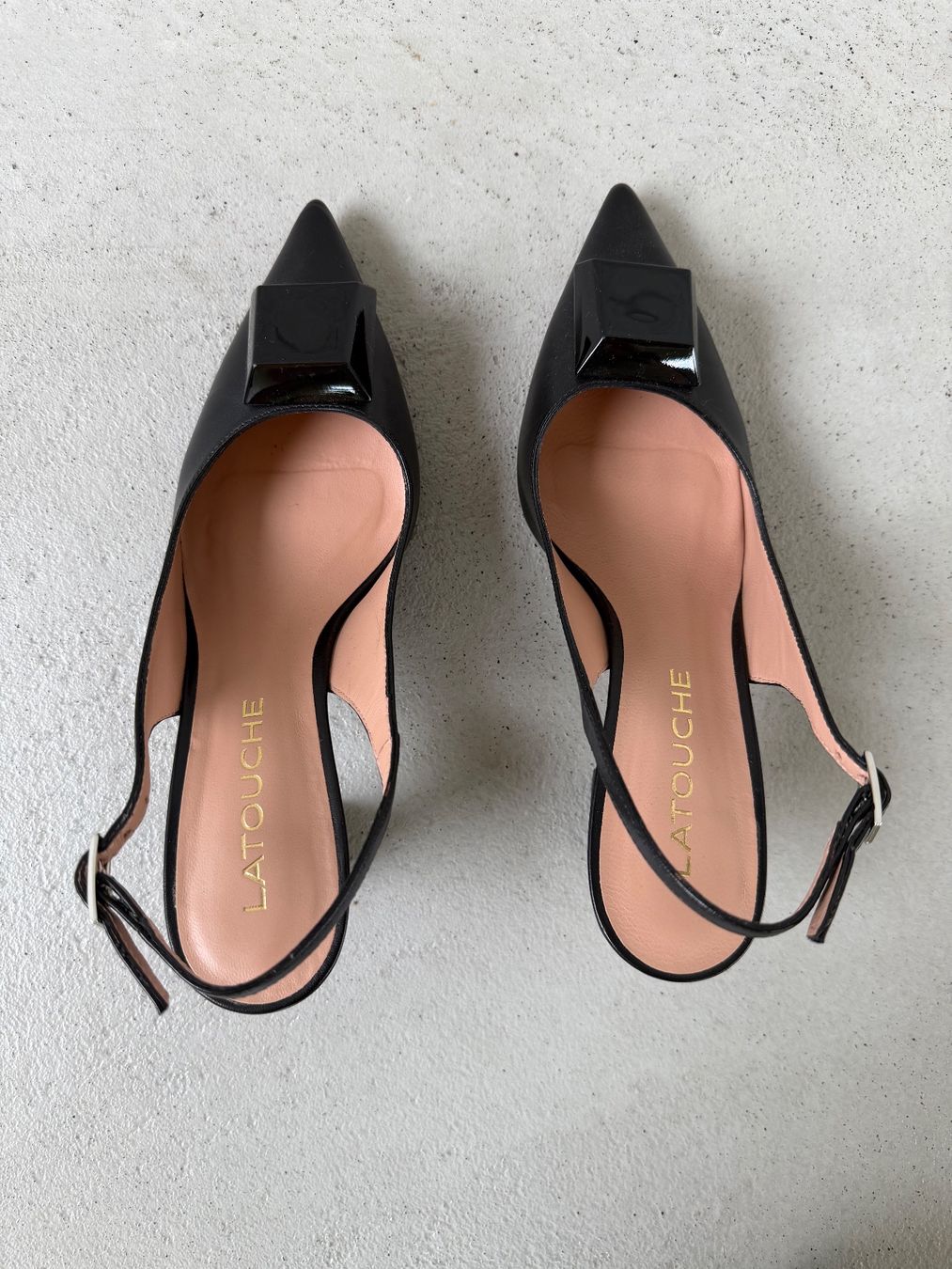 Chaussures femmes: Schwarze Slingback-Pumps aus Leder – D'occasion à St-George par alaixee 1