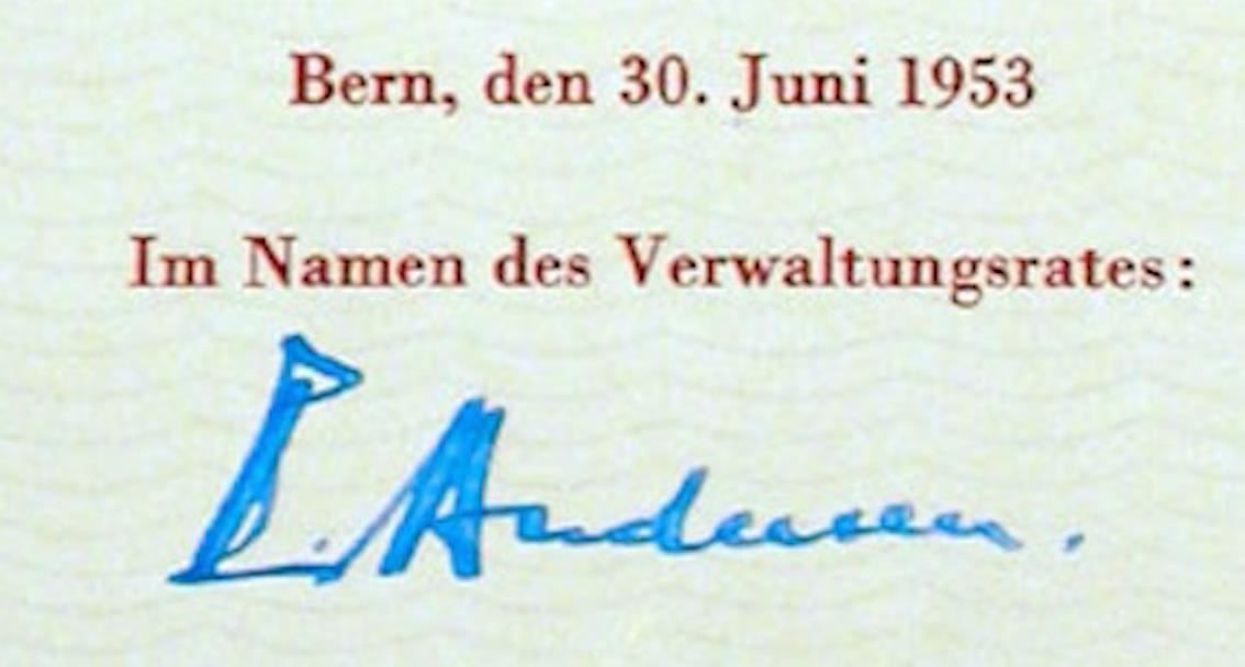 Documenti: Transurex AG Bern - 1953 – Usato da Solothurn venduto da Sgasche 1