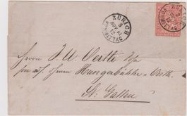 Lettre avec timbre Helvetia assise 1861