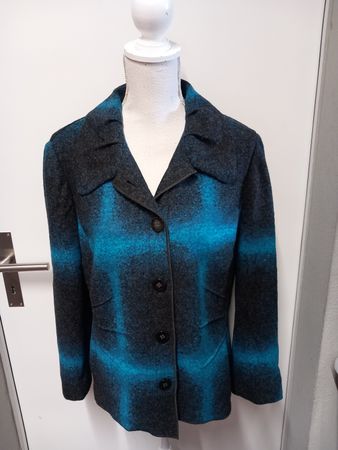 Leichte Wolljacke Betty Barclay Gr.44, Schurwolle, türkis
