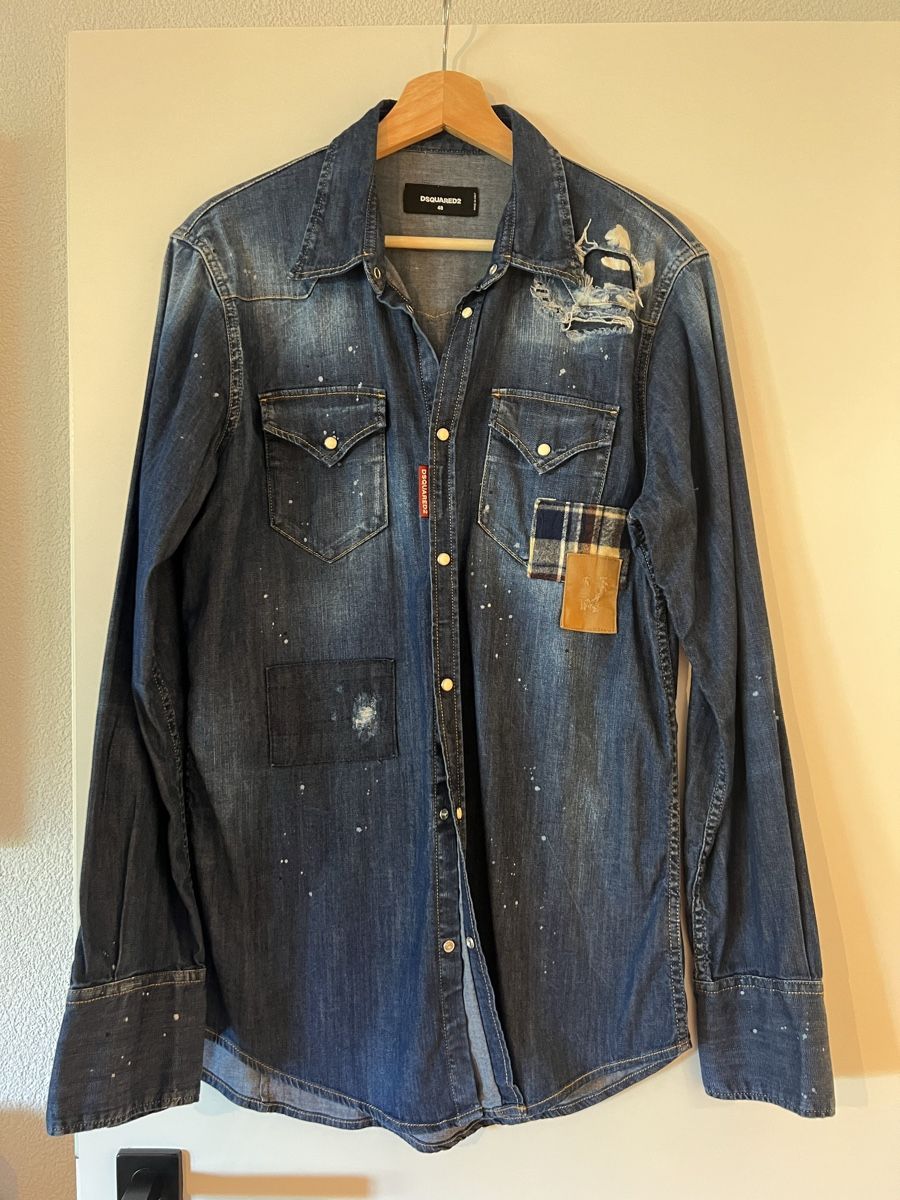 Dsquared2 Giacche: Dsquared2 Denim Shirt - Iconic Design, Size 48 - Spring! – Usato da Reinach BL venduto da K.zh.A 1