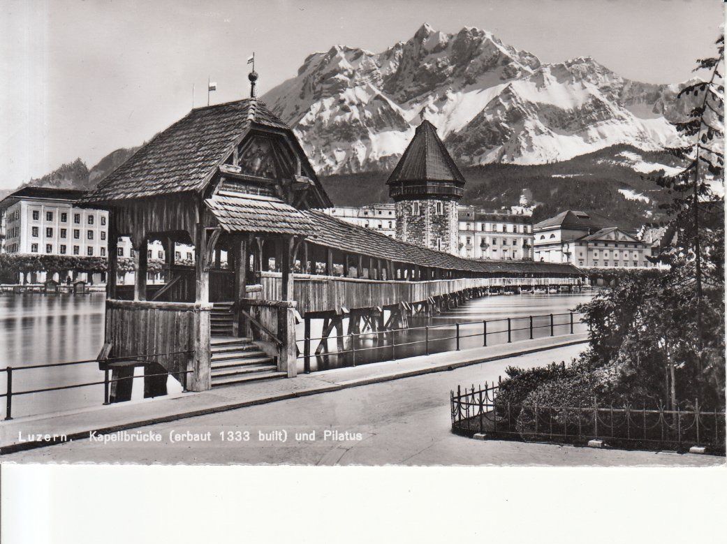 Ansichtskarten: Luzern Kapellbrücke ca. 1950 – Gebraucht aus Bürglen TG von StampGraf
