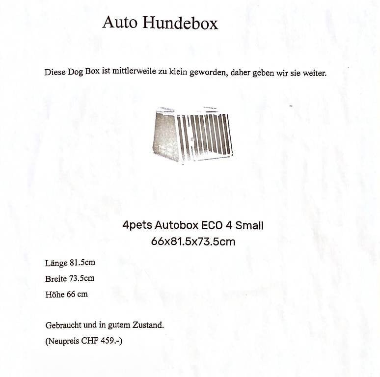 4pets Cages, transport & sécurité: Hundebox – D'occasion à Lohn-Ammannsegg par aru_6xdy 1