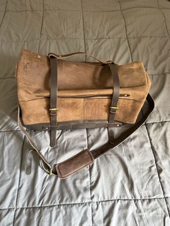 Sac de voyage TripMachine Outlaw Duffel en cuir marron