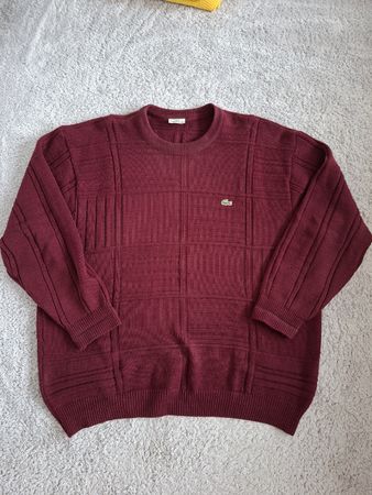 Pull homme Lacoste bordeaux en laine mélangée taille 8