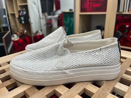 Beige Slip-on Sneaker mit Glitzer, Gr37, elegant & gebraucht