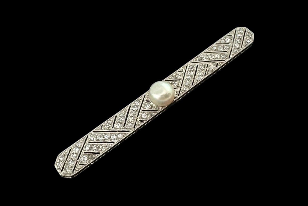 Spille & Fermagli: Antike Naturperlen - Diamanten - Brosche um 1925 – Usato da Zuzwil SG venduto da artimmo 5