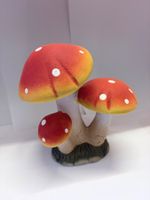 Deko Pilze Keramik rot gelb ca. 18cm Neu