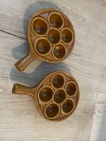2 Schneckenpfannen Keramik braun 
