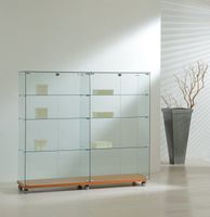 Glasvitrine, Kirsch, Silber & Wenge (B.157cmxT.40cmxH.140cm)