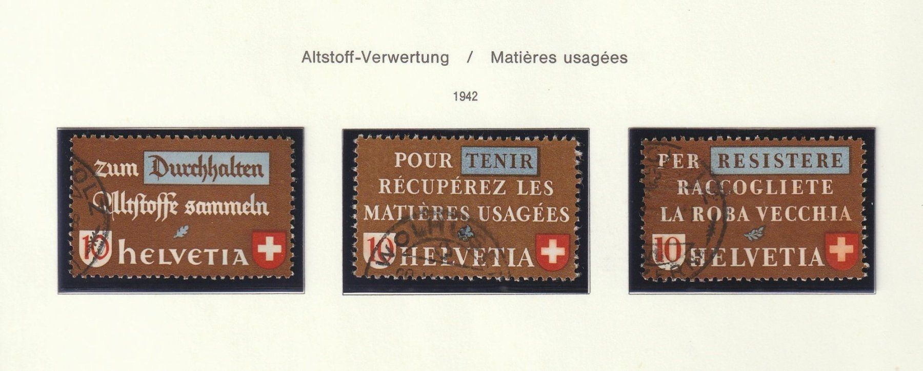 Alle Briefmarken: Altstoffverwertung 1942 – Gebraucht aus Buttisholz von wbr_wdw8