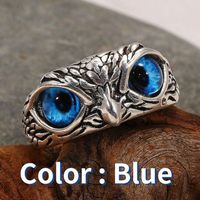 Ring Eule, Owl blaue Augen, blue Eyes