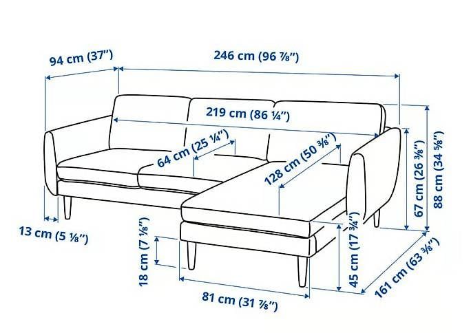 Sofas: 3er-Ecksofa mit Récamiere (IKEA SMEDSTORP) – D'occasion à Grosshöchstetten par tuni01 3