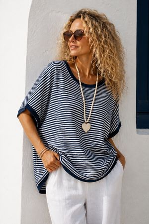 SEHR lässige Bluse von NILE Gr.XL-M aus Cotton + Leinen NEU