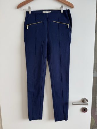 Michael Kors Navy Blue Pants Gold Zipper Size 0