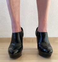 Schuhe Pumps high heels schwarz glänzend Kroko GRACELAND 39