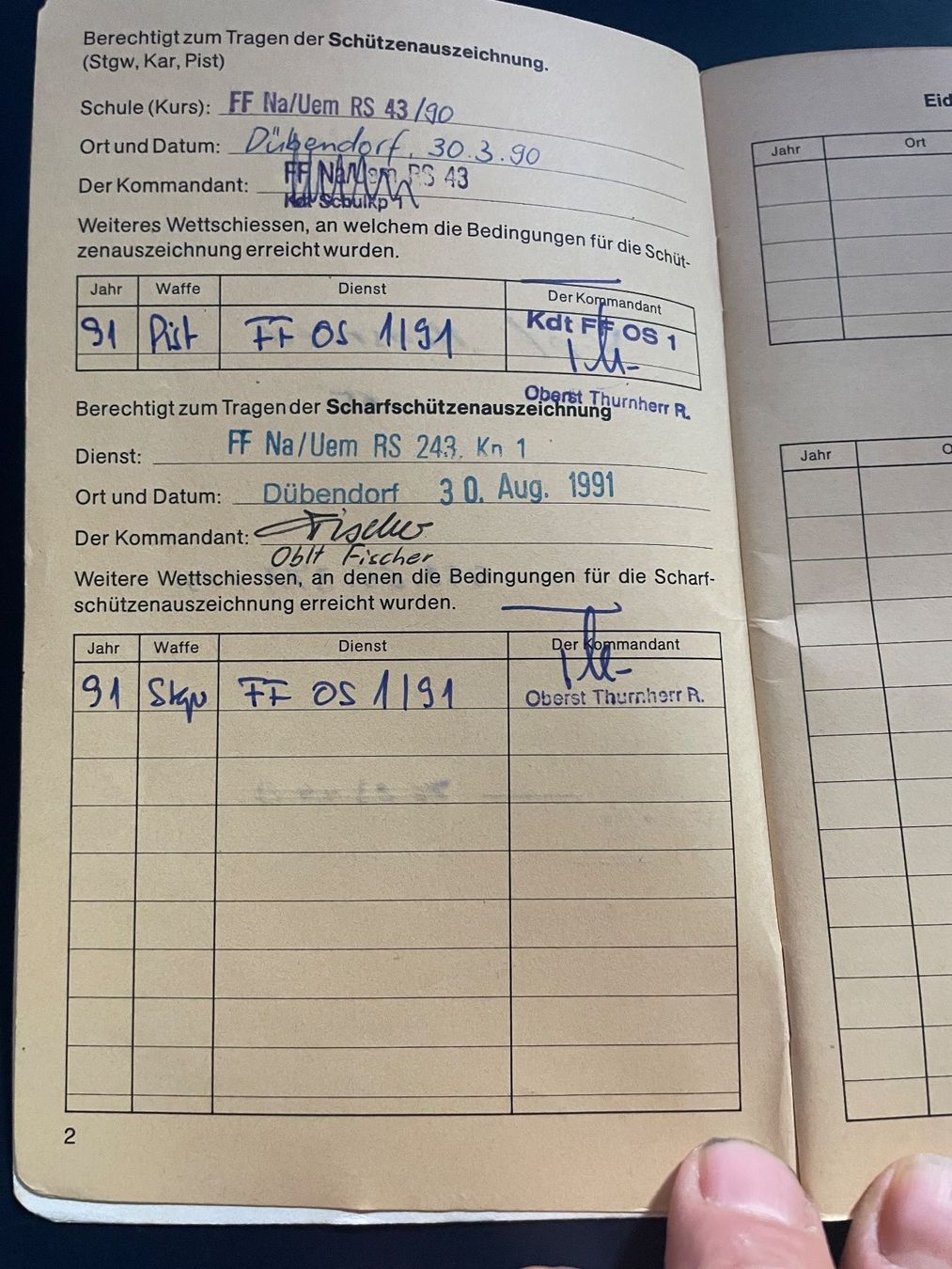 Libri: Militär Dienstbüchlein/Schiessbüchlein – Usato da Volketswil venduto da rubin74 2