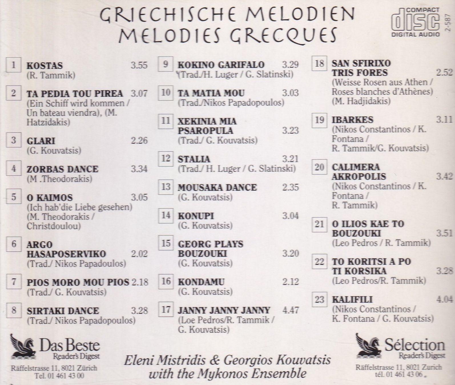 CD: CD ab Fr. 1.--, Griechische Melodien – Usato da Lausen venduto da Mondeo10628 1