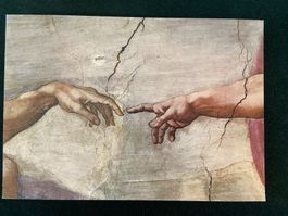 Michelangelo Schöpfung Adam Postkarte Vatikan Rom