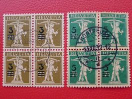 1930, TELL-AUSGABEN: Nr.180+181, Viererblöcke, Kat: 120.-