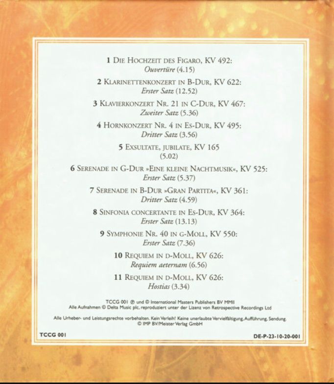 CDs: Mozart - Musikalische Meisterwerke – Gebraucht aus Horn von enigma66