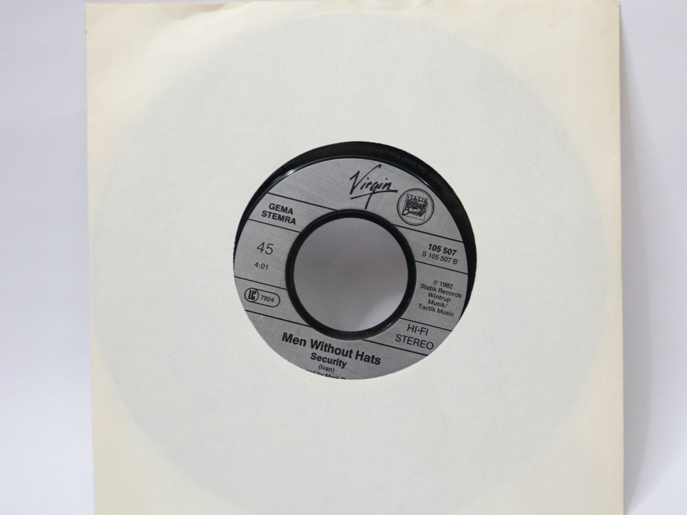 Schallplatten: Vinyl Single Men Without Hats Security für Jukebox – Gebraucht aus Eschenbach SG von Astalavista