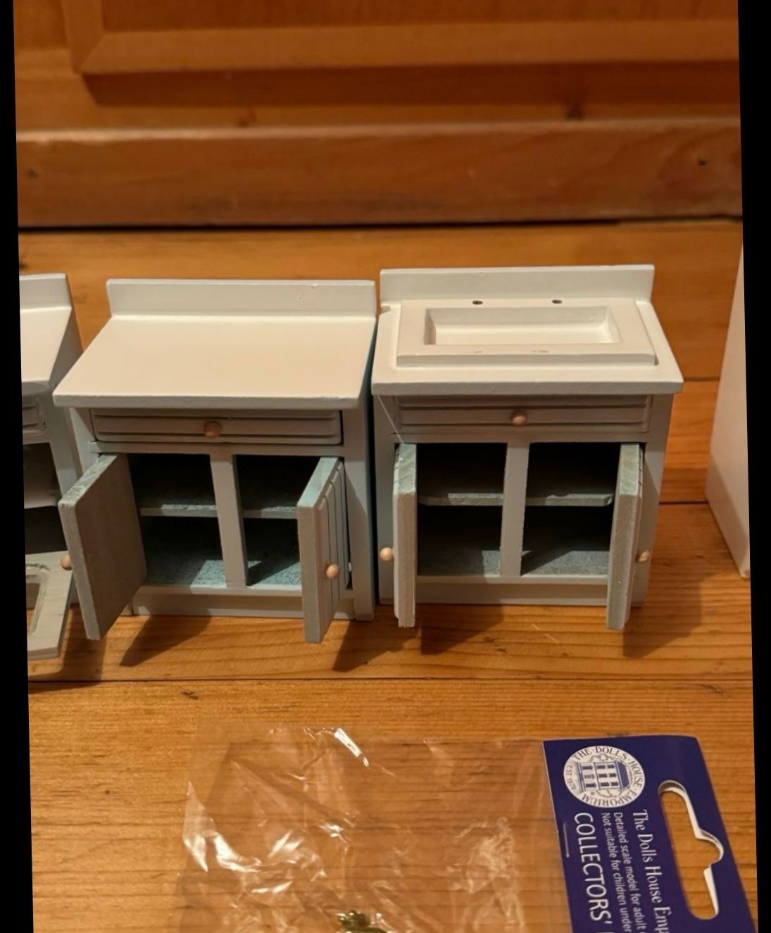 Case e mobili per bambole: Komplett Küche Hellblau Puppenhaus – Nuovo e nell'imballaggio originale da Grabs venduto da Puppestuebli 4