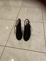 Schwarze Wildleder High Heels Sandalen Gr. 36 - Neu! (49)