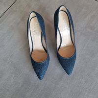 Scarpe eleganti Ouye, blu glitter, taglia 36, nuove.