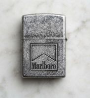 Zippo Marlboro Antique Silver Plate Neuf